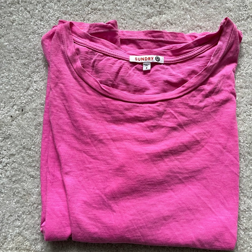 Sundry hot pink tee, size 2, worn once